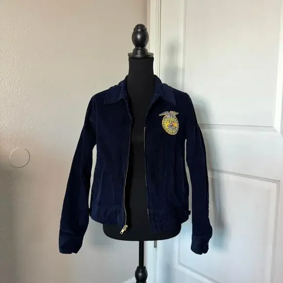 90s navy blue corduroy jacket FFA jacket Kentucky M